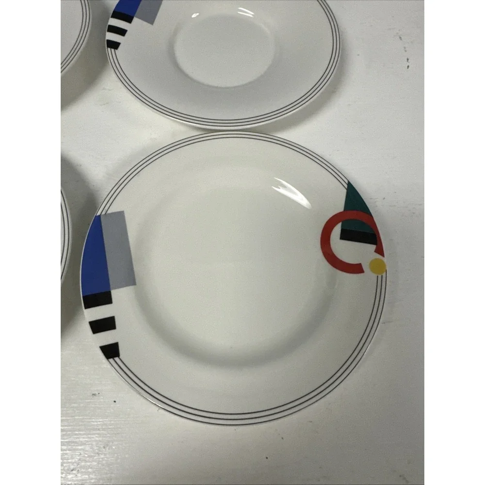Set of 4 Mikasa Maxima HIGH SPIRITS Super Strong China Saucers 6.5